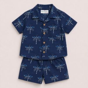 indigo print, kids cotton co ord sets, boys summer collection