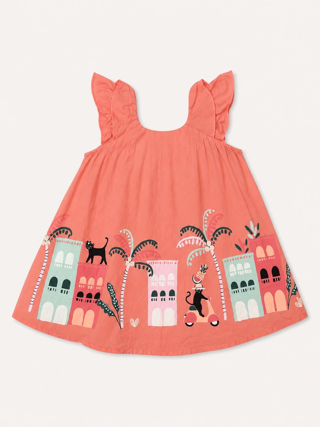 Coral Carnival Newborn Frock