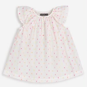 Confetti Embroidered Cotton Newborn Dress