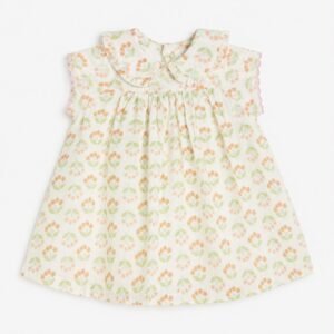 Little Floral Peter Pan Collar Cotton Dress, softcotton, babygirl frocks, newborn