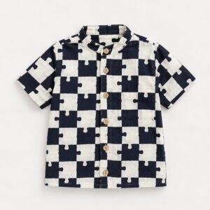 Kids cotton shirt, puzzle design, kids puzzle shirt