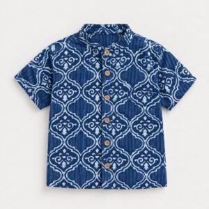 indigo print kids shirt, kids indigo